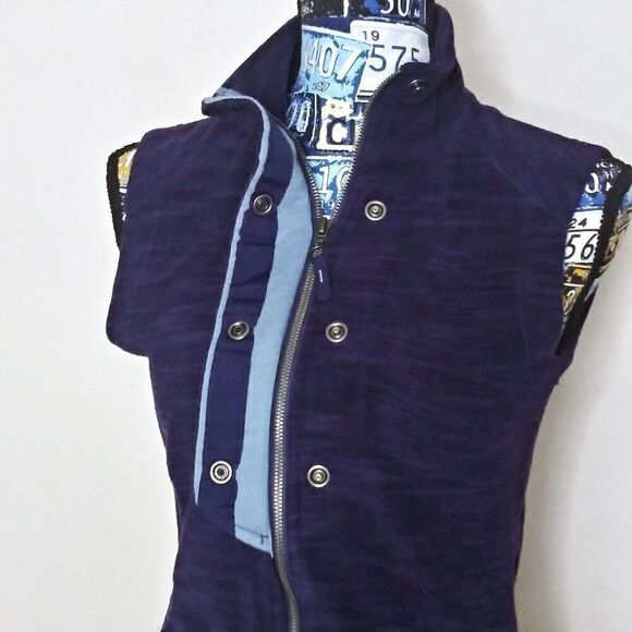 EXOFFICIO Calluna Fleece Vest Mockneck Zip Snap Outdoors Moisture Wicking Purple - Picture 5 of 7